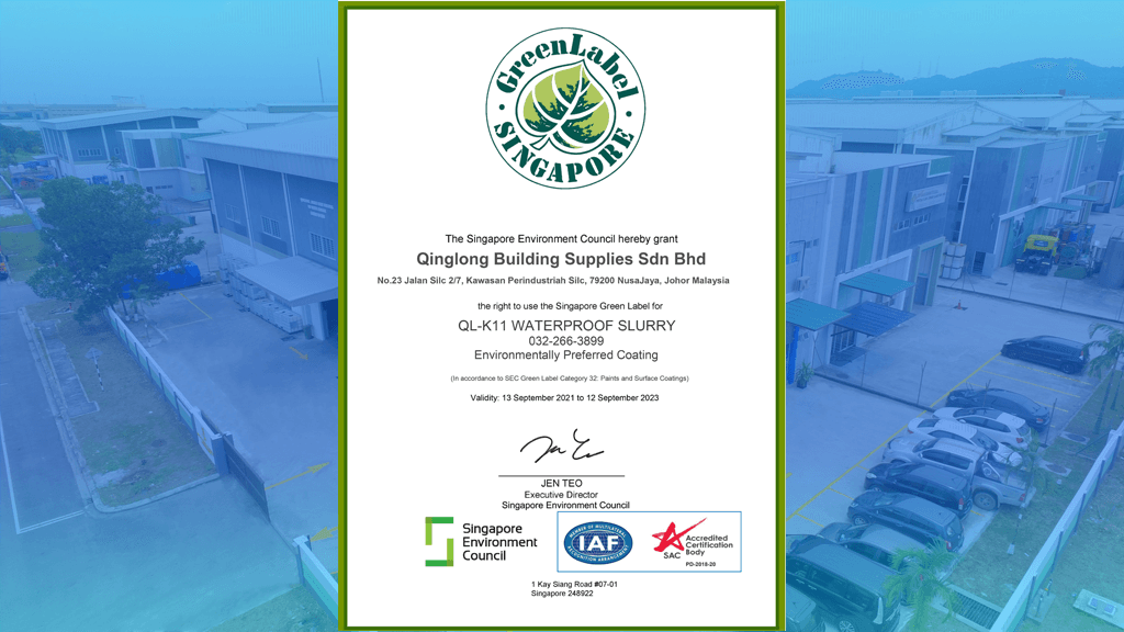 Recognized by Singapore Environment Council (SEC) for Green Label.