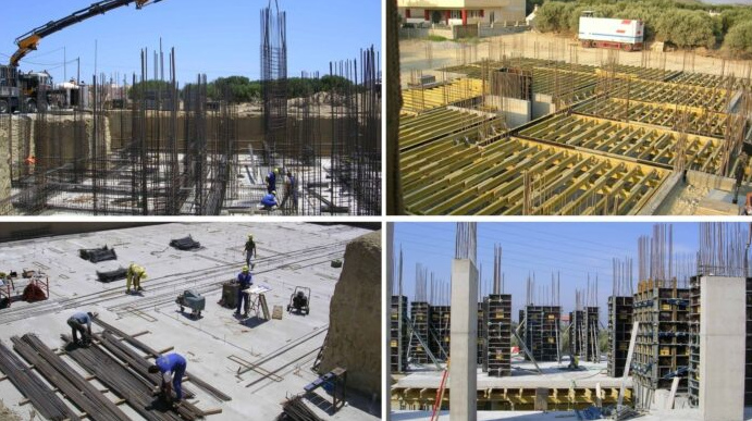 Construction Phases of RC Seismic Building Frame