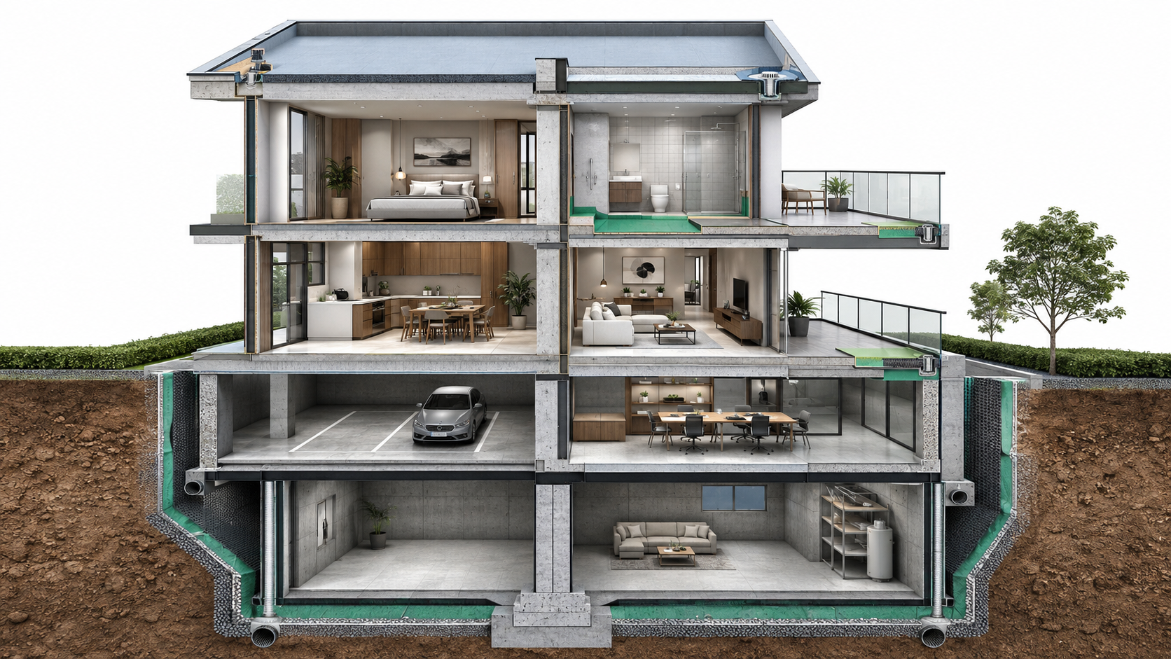 <strong>Waterproofing Solutions for Roofs, Bathrooms, Balconies and Basements</strong>